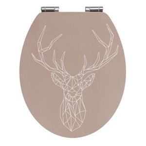 Capac de toaleta, Wenko, Premium Stag, 37.5 x 44 cm, mdf, multicolor imagine