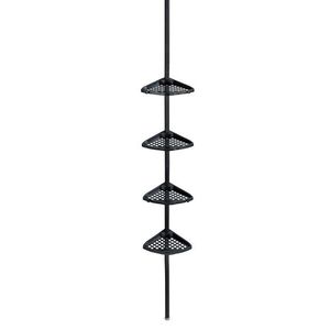 Etajera extensibila de colt, Allstar, Opal, 19.5 x 26 x 85-250 cm, metal, negru imagine