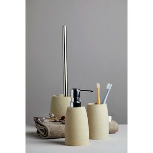 Perie pentru toaleta cu suport Goa, Wenko, 11.8x38.5 cm, polirasina, bej imagine