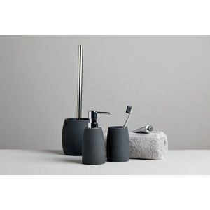 Perie pentru toaleta cu suport Goa, Wenko, 11.8x38.5 cm, polirasina, gri imagine