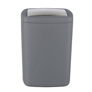 Cos de gunoi Barcelona, Wenko, 20.5x20.5x28.5 cm, plastic/TPE, gri inchis imagine
