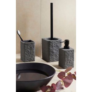 Perie pentru toaleta cu suport Villata, Wenko, 11.2x10x37 cm, polirasina, antracit imagine