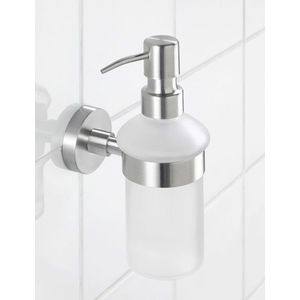 Dozator sapun lichid Bosio Matt, Wenko, 7x11x18 cm, inox/sticla, argintiu mat imagine