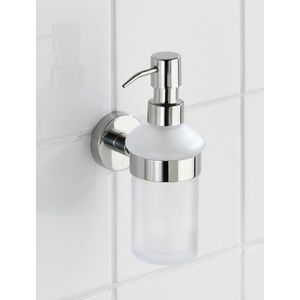 Dozator sapun lichid Bosio Shine, Wenko, 7x11x18 cm, inox/sticla, argintiu lucios imagine