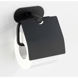 Suport pentru hartie igienica Orea Black, Wenko, 14x7x12.5 cm, inox, negru imagine