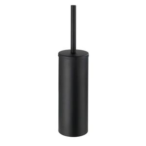 Perie pentru toaleta cu suport Orea Black, Wenko, 9x40.5 cm, inox/polipropilena, negru imagine