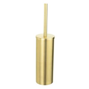 Perie pentru toaleta cu suport Orea Gold, Wenko, 9x9x40.5 cm, inox/polipropilena, auriu imagine