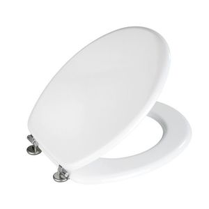 Capac de toaleta Valencia, Wenko, 36x43 cm, MDF/inox, alb imagine