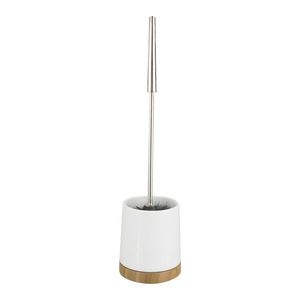 Perie pentru toaleta cu suport Bamboo, Wenko, 10.8x42 cm, ceramica/bambus, multicolor imagine