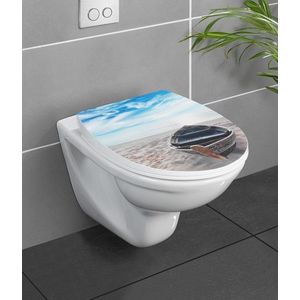 Capac de toaleta Boat, Wenko, 36.5x45 cm, termoplastic/inox, multicolor imagine