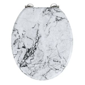 Capac de toaleta Onyx, Wenko, 34.5x41 cm, MDF/inox, multicolor imagine