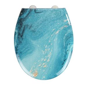 Capac de toaleta Stream, Wenko, 37x44.5 cm, duroplast/inox, multicolor imagine