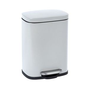 Cos de gunoi cu pedala Leno, Wenko, 21.5x19x29.5 cm, otel/polipropilena, alb/negru imagine