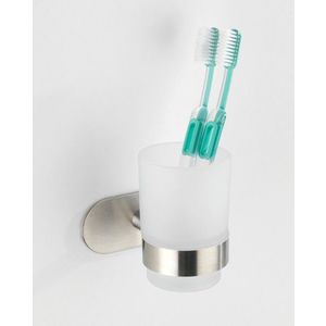 Suport periute si pasta de dinti Orea, Wenko, 10x10x9.5 cm, inox, argintiu mat imagine