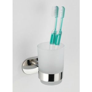 Suport periute si pasta de dinti Orea, Wenko, 10x10x9.5 cm, inox, argintiu lucios imagine