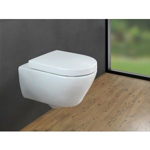 Capac de toaleta Exclusive, Wenko, 38x46 cm, duroplast/inox, alb imagine
