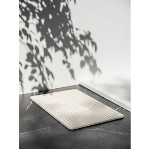 Covoras de baie Nazca, Wenko, 39x60x1 cm, diatomit natural, bej imagine