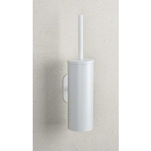 Perie pentru toaleta cu suport Orea, Wenko, 9x12.5x39.5 cm, inox, alb imagine