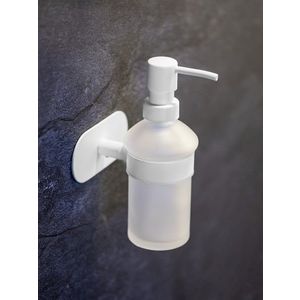 Dozator sapun lichid Orea, Wenko, 10x10.5x16.5 cm, inox/sticla, alb imagine