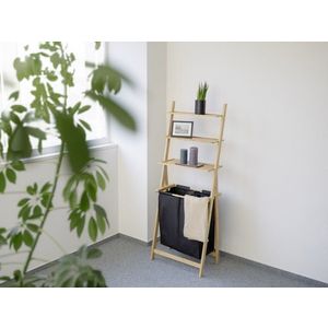 Cos pentru rufe Ecori, Wenko, 57.5x35x152 cm, bambus/poliester/polietilena, negru/natur imagine