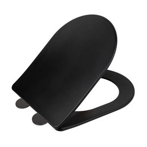 Capac de toaleta Galati, Wenko, 36x46 cm, duroplast/plastic, negru imagine