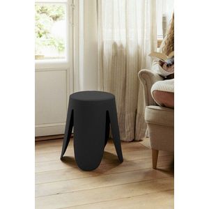 Scaunel pentru baie Comiso, Wenko, 44.5x46 cm, plastic/poliuretan, negru imagine