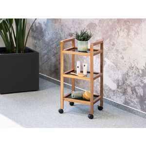 Organizator baie Fondi, Wenko, 35x31x76.5 cm, lemn acacia/sticla/plastic, maro/negru imagine