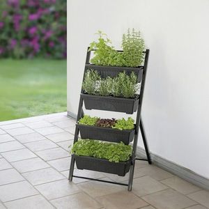 Suport pentru flori Vertical, Maximex, 56.5x62x108 cm, metal/polipropilena, negru imagine
