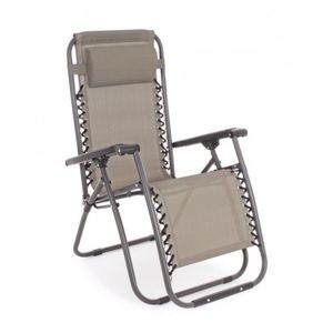 Sezlong Martin, Bizzotto, 65 x 176 x 80 cm, otel/textilena 2x1, grej imagine