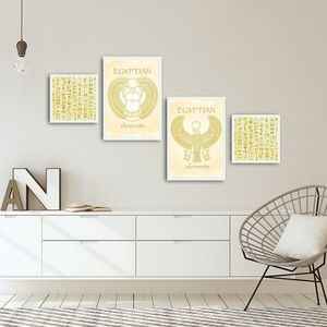 Set 4 tablouri decorative, Alpha Wall, Egyptian Elements, 30x30/35x50 cm imagine