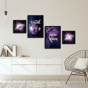 Set 4 tablouri decorative, Alpha Wall, More Space, 30x30/35x50 cm imagine