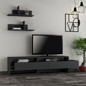Comoda TV, Homitis, Gara - Anthracite, 32x180x42 cm imagine