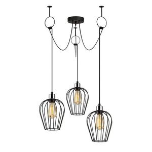 Lustra Opviq, Tel - 6686, 20x100x130 cm, 3 x E27, 100 W, negru imagine