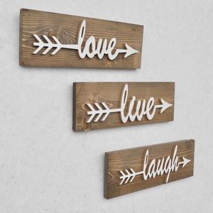 Decoratiune de perete, Evila Originals, Aa085, 40x14x1 cm, Lemn, Maro imagine