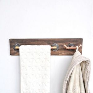 Raft de perete, Evila Originals, Cop012, 60x14x8 cm, Lemn, Aur roz / Nuc imagine
