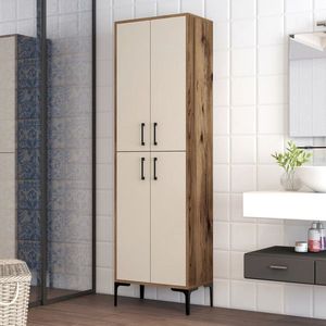 Dulap multifunctional, Hommy Craft, Berlin A, 60x200x35 cm, PAL, Maro/Crem imagine