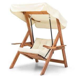 Leagan gradina/terasa, Hudson, Galata Swing S1, 113x195x120 cm, Lemn, Crem imagine