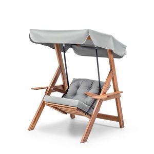 Leagan gradina/terasa, Hudson, Galata Swing S1, 113x195x120 cm, Lemn, Gri imagine