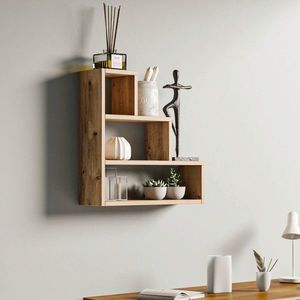 Raft de perete, Kalune Design, Piramit, 62x62x18 cm, PAL, Pin imagine