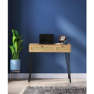 Birou, Kalune Design, Sahra, 105x79x55 cm, PAL, Stejar / Negru imagine