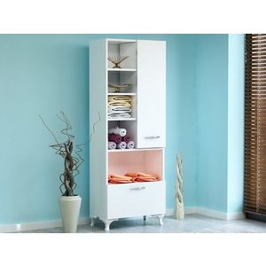 Dulap pentru baie Sezen, Decorotika, 60x31.5x163 cm, alb imagine