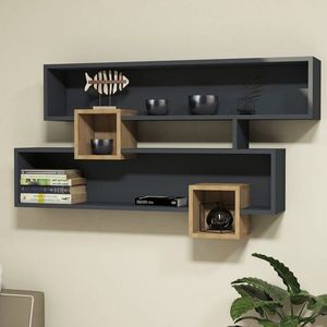 Raft pentru perete Karen, Puqa Design, 75x22x120 cm, antracit imagine