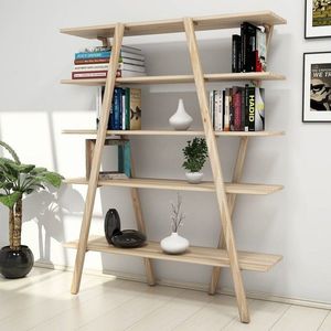 Biblioteca Makro, Puqa Design, 120x30x148 cm, bej imagine