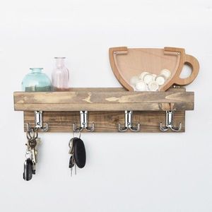 Etajera cu cuier Aa037, Evila Originals, 40x11x11 cm, maro imagine