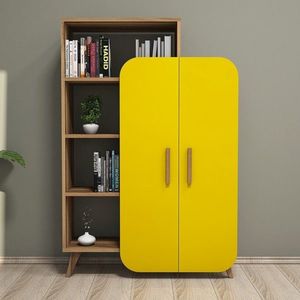 Dulap multifunctional Form, Hommy Craft, 90x32x132 cm, galben/maro imagine