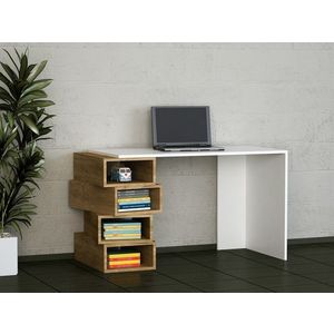 Birou Jenga, Woody Fashion, 130x60x75 cm, alb/maro imagine