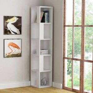 Biblioteca Piano, Decortie, 34x34x161 cm, alb imagine