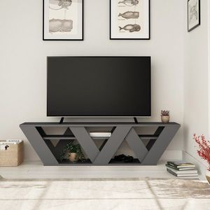 Comoda TV Ralla, Decortie, 158x30x40 cm, gri imagine