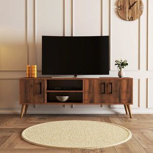 Comoda TV, Arcadia, Exxen, 150x52x34 cm, PAL, Maro imagine