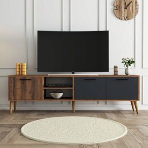 Comoda TV, Arcadia, Exxen, 180x53x35 cm, PAL, Nuc / Antracit imagine